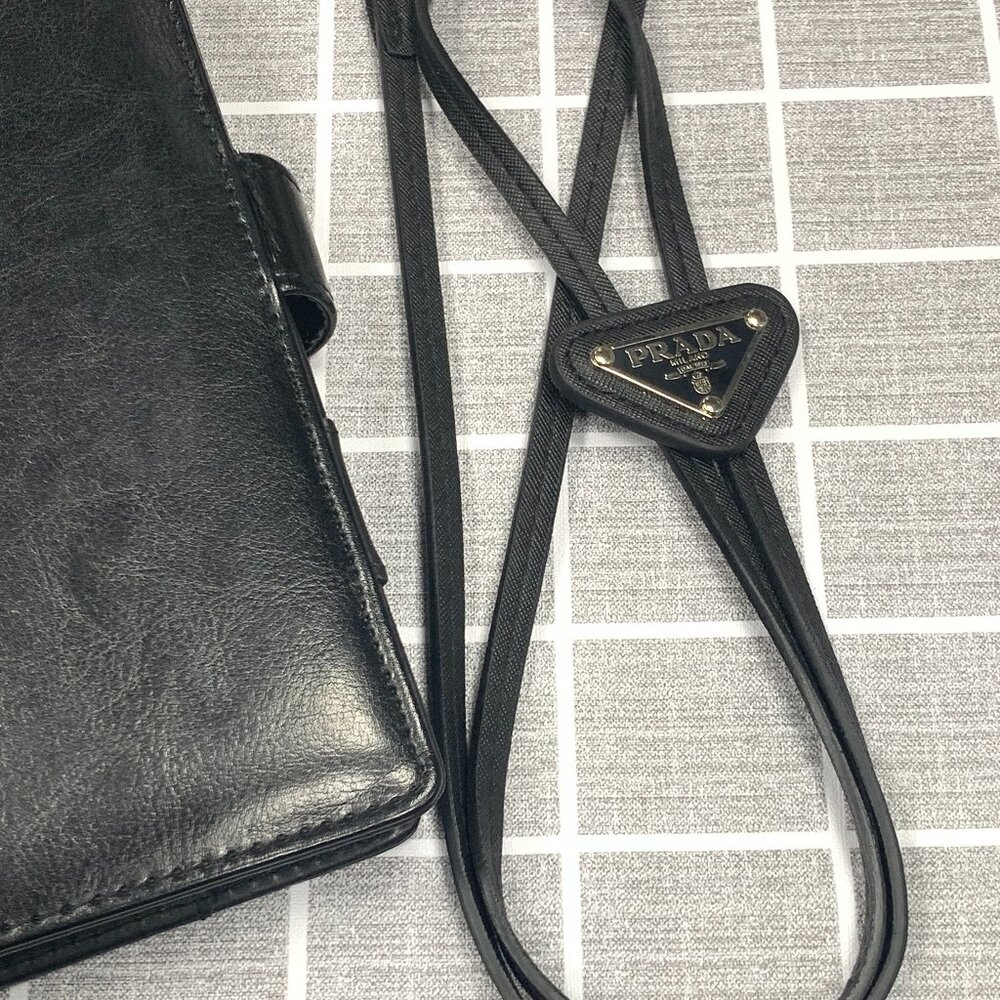 PRADA Black Saffiano Leather Bolo Tie (Unisex) 🖤🎇 - Picture 5 of 6